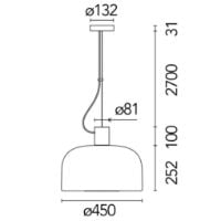 Bild von FLOS Bellhop Glass Pendelleuchte S2 Ø: 45 cm - Weißes Glas/Aluminium