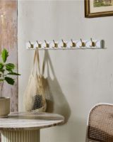 Bild von Nordal Edgy Garderobenständer mit 8 Haken L: 90 cm - Messing/Weiß