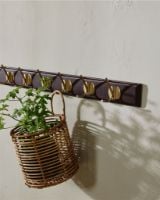Bild von Nordal Edgy Garderobenständer mit 8 Haken L: 90 cm - Messing/Dunkelbraun