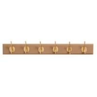 Bild von Nordal Edgy Garderobenständer mit 6 Haken L: 60 cm - Messing/Braun