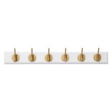 Bild von Nordal Edgy Garderobenständer mit 6 Haken L: 60 cm - Messing/Weiß
