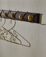 Bild von Nordal Edgy Garderobenständer mit 6 Haken L: 60 cm - Messing/Dunkelbraun