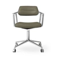 Bild von Vipp 453 Drehstuhl + Stuhl m. Räder – Aluminium/Bosco Green