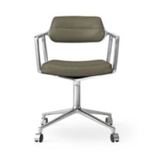 Bild von Vipp 453 Drehstuhl + Stuhl m. Räder – Aluminium/Bosco Green