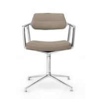 Bild von Vipp 453 Drehstuhl + Stuhl u. Räder – Aluminium/Textil, dunkler Sand