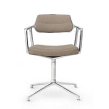 Bild von Vipp 453 Drehstuhl + Stuhl u. Räder – Aluminium/Textil, dunkler Sand