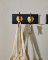Bild von Nordal Edgy Garderobenständer mit 2 Haken L: 20 cm - Messing/Schwarz