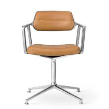 Bild von Vipp 453 Drehstuhl+ ohne Räder - Aluminium/Kamel