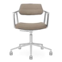 Bild von Vipp 453+ Drehstuhl mit Rollen - Aluminium/Textil in dunklem Sand