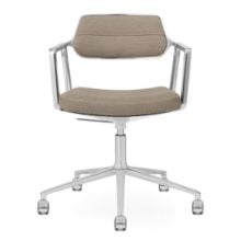 Bild von Vipp 453+ Drehstuhl mit Rollen - Aluminium/Textil in dunklem Sand