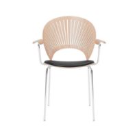 Bild von Fredericia Furniture 3397 Trinidad Polstersessel SH: 46,5 cm - Lackierte Eiche mit schwarzem Primo-Leder/Chrom