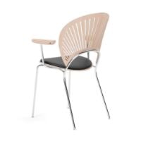 Bild von Fredericia Furniture 3397 Trinidad Polstersessel SH: 46,5 cm - Lackierte Eiche mit schwarzem Primo-Leder/Chrom