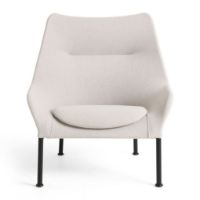 Bild von HAY O2 Lounge Chair H: 97,5 cm - Schwarz pulverbeschichteter Stahl/Soft Light Grey