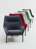 Bild von HAY O2 Lounge Chair H: 97,5 cm - Schwarz pulverbeschichteter Stahl/Soft Grey