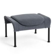 Bild von HAY O2 Ottoman H: 40,5 cm - Schwarz pulverbeschichteter Stahl/Grau