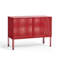 Bild von HAY Perforated Floor Cabinet Small 66,5x89 cm - Stahl/Weinrot
