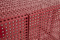 Bild von HAY Perforated Floor Cabinet Small 66,5x89 cm - Stahl/Weinrot