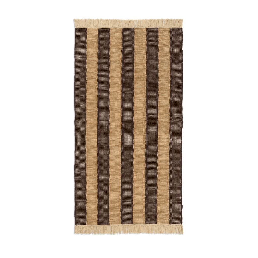 Bild von Ferm Living Ives Teppich 80x140 cm - Hellbraun/Schokolade