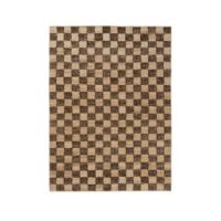 Bild von Ferm Living Karo-Woll-Jute-Teppich 140 x 200 – Kaffee/Natur
