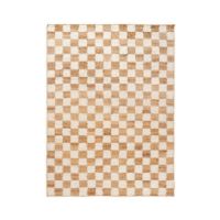Bild von Ferm Living Karo-Woll-Jute-Teppich 140 x 200 – gebrochenes Weiß/Natur