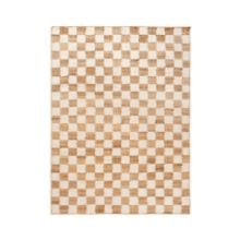 Bild von Ferm Living Karo-Woll-Jute-Teppich 140 x 200 – gebrochenes Weiß/Natur