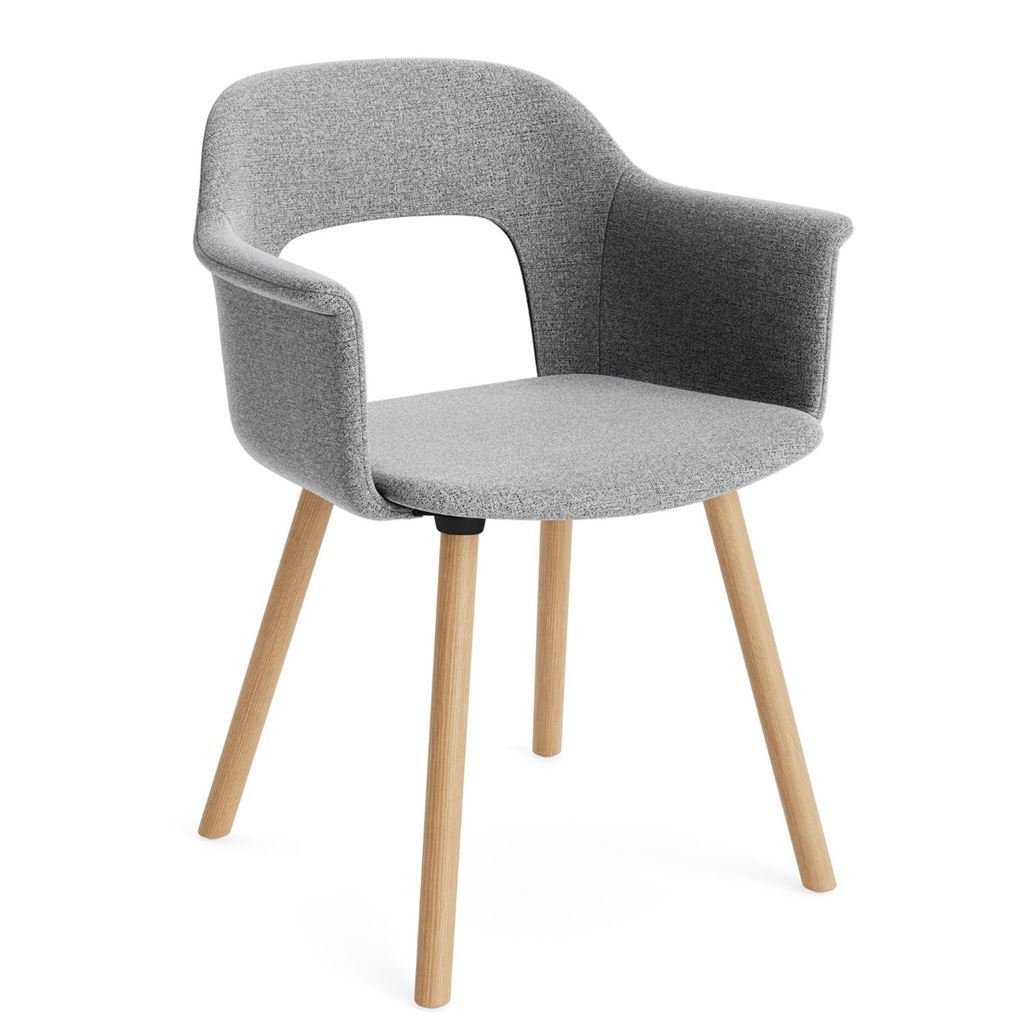 Bild von HAY Layout Armchair 224 Vollpolster H: 80 cm - Lackierte Eiche/Hallingdal 130