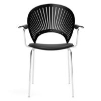 Bild von Fredericia Furniture 3397 Trinidad Sessel, Sitz gepolstert – Schwarz lackierte Eiche/Schwarzes Primo-Leder