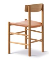 Bild von Fredericia Furniture 3339 J39 Mogensen Esszimmerstuhl – Geölte Eiche/307 Cognac Omni Leder