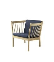 Bild von FDB Furniture Erik Ole Jørgensen J146 Sessel H: 79,5 cm – Eiche/Dunkelblau