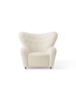 Bild von Audo Copenhagen Den Trætte Mand Loungestol H: 88 cm - Dunkel gebeizte Eiche/Baena Bouclé 14