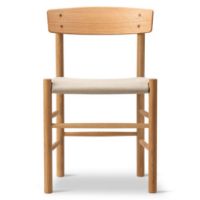 Bild von Fredericia Furniture 3339 J39 Mogensen Esszimmerstuhl, geölte Eiche/Naturleinen