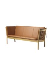 Bild von FDB Furniture J149 3-Sitzer-Sofa Erik Ole Jørgensen L: 189,5 cm – Eiche/Cognac-Leder
