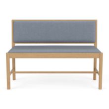 Bild von FDB Furniture J176 Sønderborg Bank L: 116,5 cm – Lackierte Eiche/Blaue Wolle