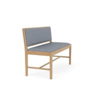 Bild von FDB Furniture J176 Sønderborg Bank L: 116,5 cm – Lackierte Eiche/Blaue Wolle