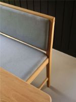 Bild von FDB Furniture J176 Sønderborg Bank L: 116,5 cm – Lackierte Eiche/Blaue Wolle