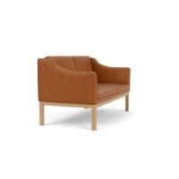 Bild von FDB Furniture L45 MK154 Mogens Koch 2-Sitzer-Sofa B: 145 cm - Eiche/Cognac Leder