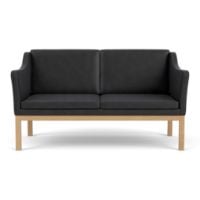 Bild von FDB Furniture L45 MK154 Mogens Koch 2-Personen-Sofa B: 145 cm - Eiche/Schwarzes Leder