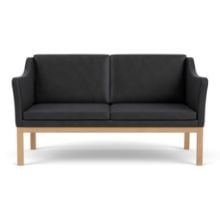 Bild von FDB Furniture L45 MK154 Mogens Koch 2-Personen-Sofa B: 145 cm - Eiche/Schwarzes Leder