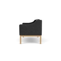 Bild von FDB Furniture L45 MK154 Mogens Koch 2-Personen-Sofa B: 145 cm - Eiche/Schwarzes Leder