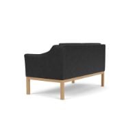 Bild von FDB Furniture L45 MK154 Mogens Koch 2-Personen-Sofa B: 145 cm - Eiche/Schwarzes Leder