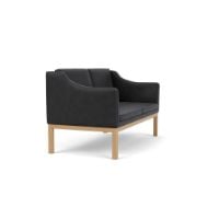 Bild von FDB Furniture L45 MK154 Mogens Koch 2-Personen-Sofa B: 145 cm - Eiche/Schwarzes Leder
