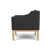 Bild von FDB Furniture L46 MK155 Mogens Koch Sessel B: 72 cm - Eiche/Schwarzes Leder