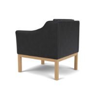 Bild von FDB Furniture L46 MK155 Mogens Koch Sessel B: 72 cm - Eiche/Schwarzes Leder