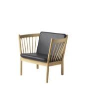 Bild von FDB Furniture Erik Ole Jørgensen J146 Sessel H: 79,5 cm – Eiche/Schwarzes Denver-Leder