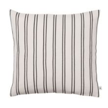 Bild von Ferm Living Twill Cushion 50x50 cm - Økologisk Bomuld/Off-white/Sort