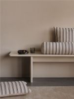 Bild von Ferm Living Twill Cushion 50x50 cm - Økologisk Bomuld/Off-white/Sort