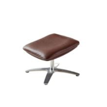 Bild von BERG Furniture Nasa Fußhocker mit Drehfunktion H: 44 cm - Rustikales Schokoleder/Mattes Aluminium