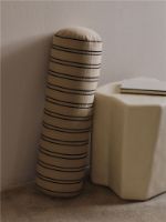 Bild von Ferm Living Twill Bolster Cushion B: 60 cm - Økologisk Bomuld/Cashmere/Sort