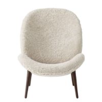 Bild von Vipp 466 Lodge Loungesessel Niedrig H: 96,1 cm - Dunkle Eiche/Curly 09 Off-white