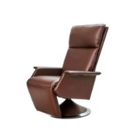 Bild von BERG Furniture Ceto Sessel mit Fernbedienung SH: 49 cm - Mattchrom/Nordic Brown Leder
